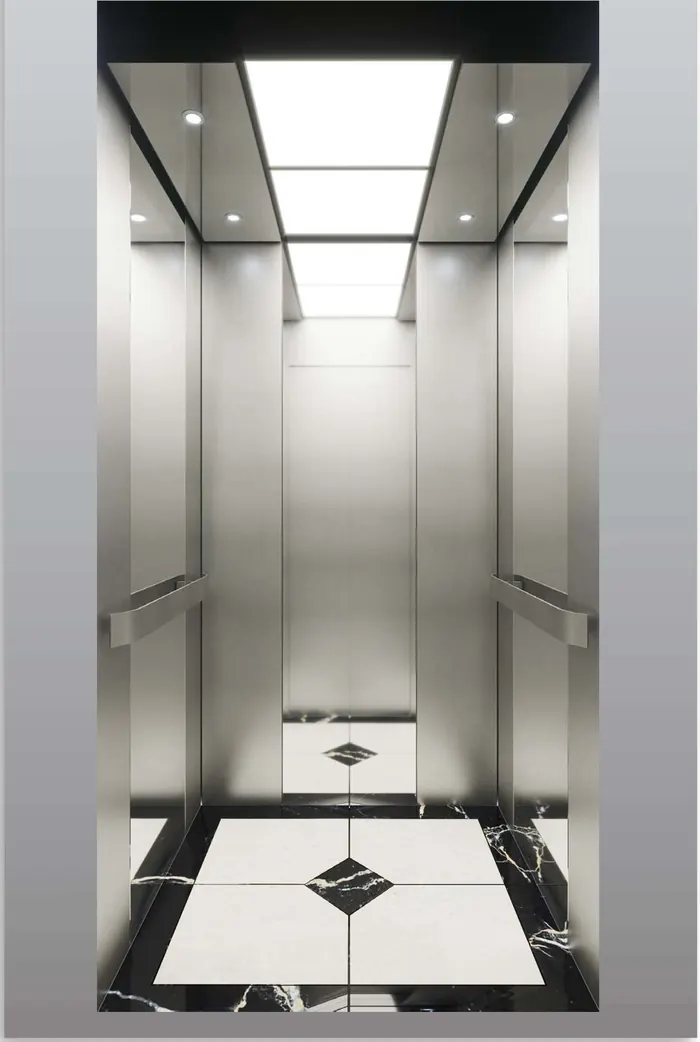 Cabin tiêu chuẩn inox gương và inox sọc nhuyễn, sàn đá hoa văn